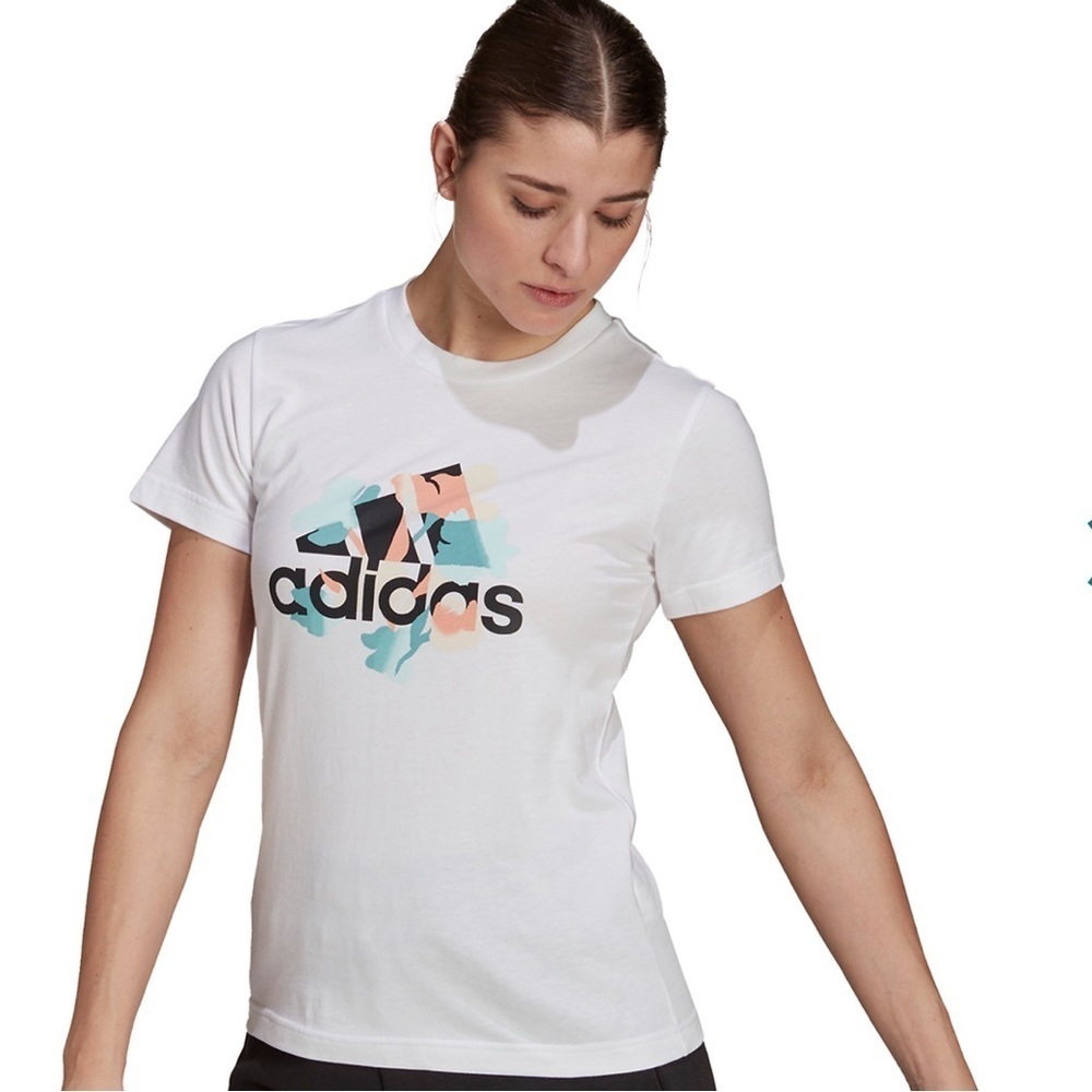 Adidas Women's Floral Badge of Sport Tee